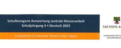 Hervorragende Leistungen in der zentralen Klassenarbeit in Deutsch unserer 4. Klasse im SJ 2022/2023